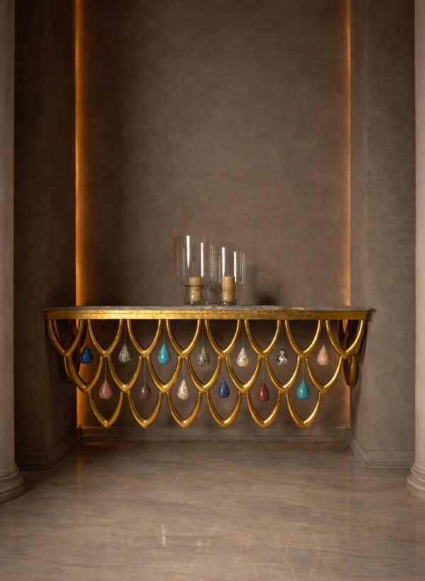 Moroccan Console with Semi-Precious Stones