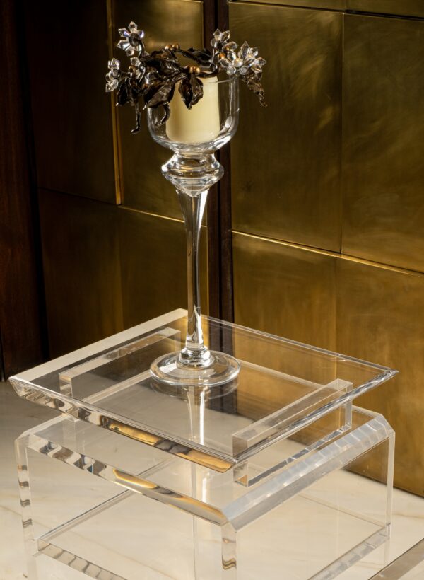 Lucite Candle Stand
