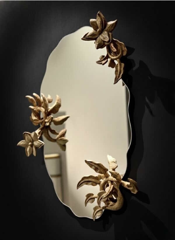 Zig Zag Naked Wood Mirror